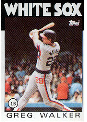 1986 Topps Baseball Cards      123     Greg Walker